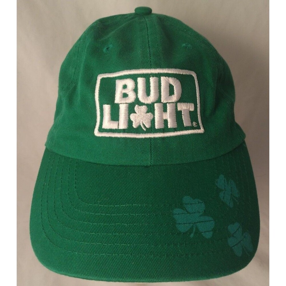 Bud Light Shamrock/Clover St Patrick's Day Strapback Hat/Cap-EXCELLENT! - Picture 2 of 7